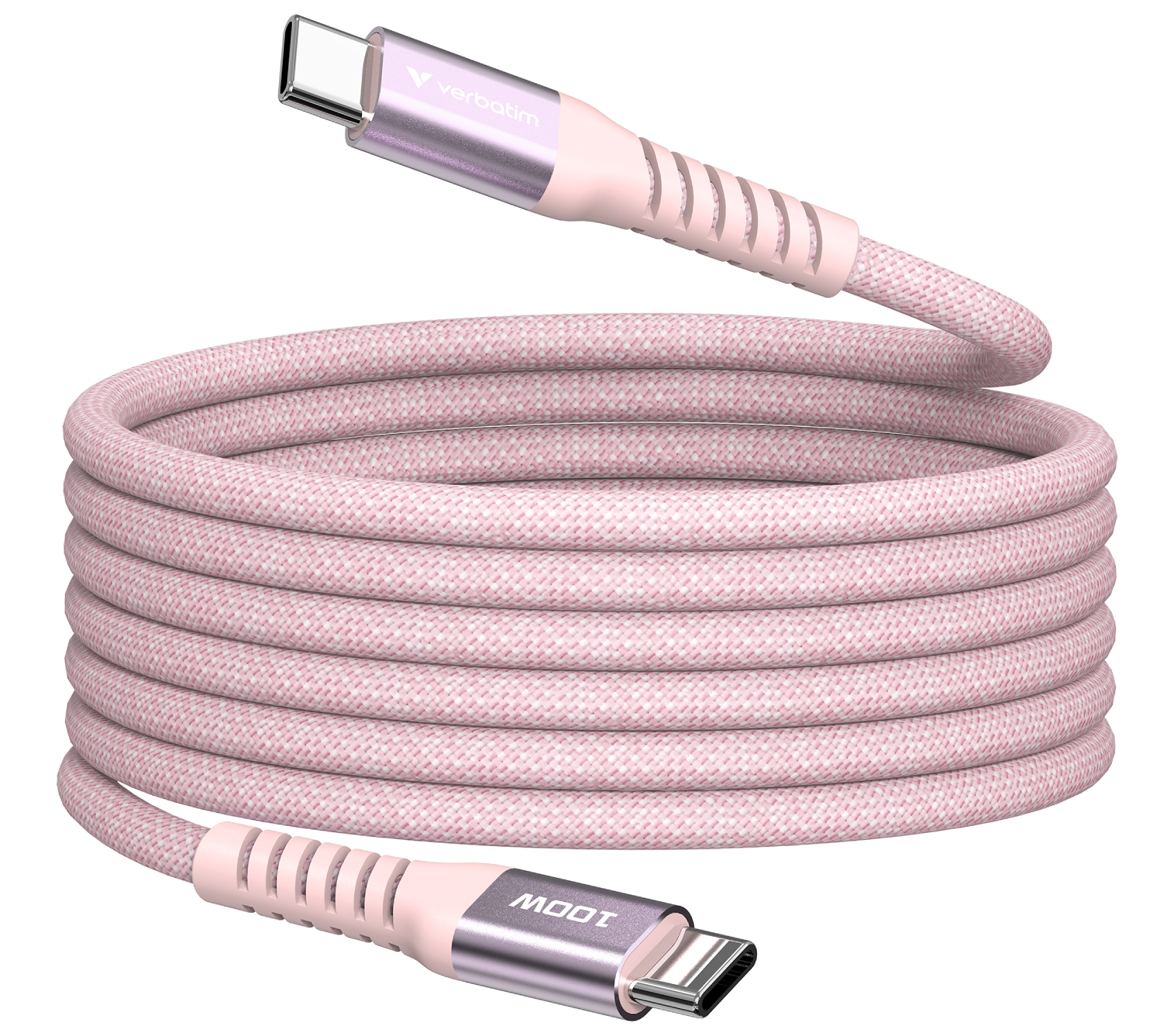 Кабель синхронизации данных Verbatim 100 Вт USB-C–USB-C 120 см Pink (31857) - Фото 1