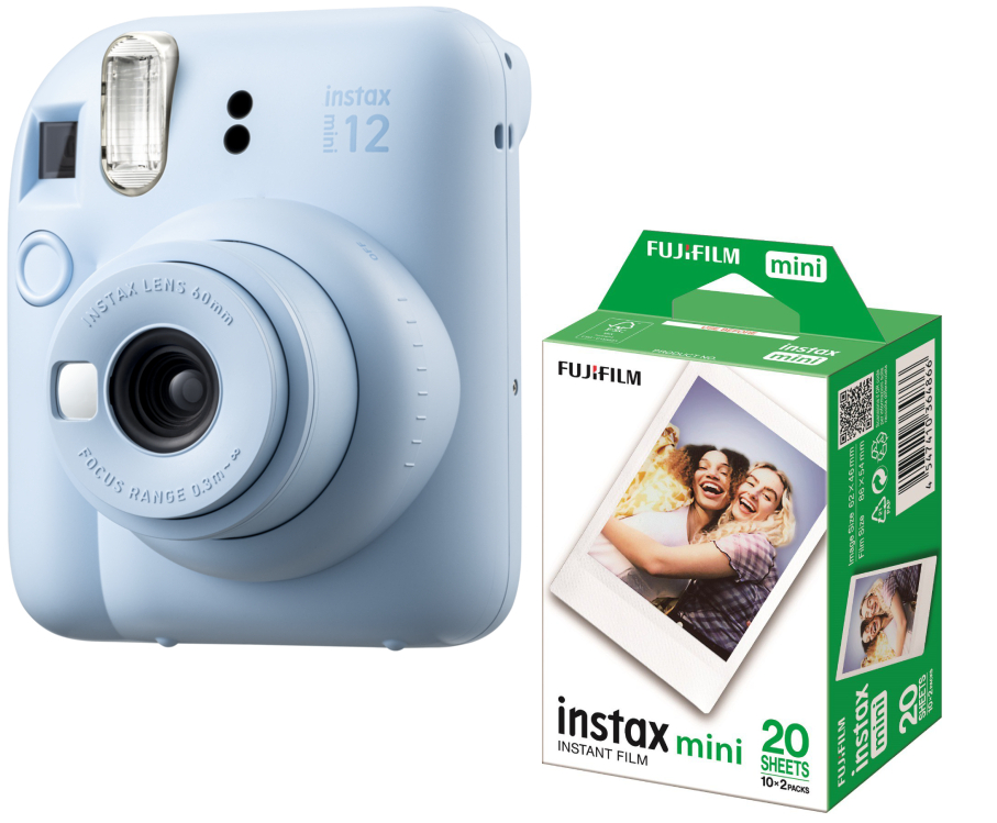 Комплект техніки Fujifilm Фотокамера + Фотопапір Fujifilm INSTAX MINI 12 Pastel Blue (16806092) + INSTAX Mini Glossy 2x10 шт. (16567828) - Фото 1