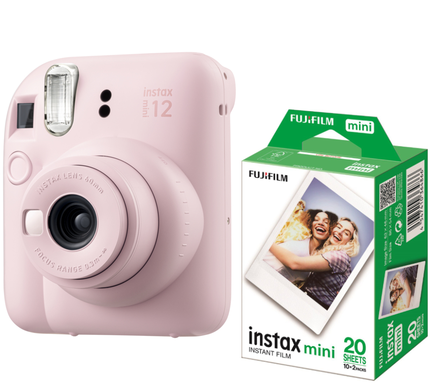 Комплект техніки Fujifilm Фотокамера + Фотопапір Fujifilm INSTAX MINI 12 Blossom Pink (16806107) + INSTAX Mini Glossy 2x10 шт. (16567828) - Фото 1