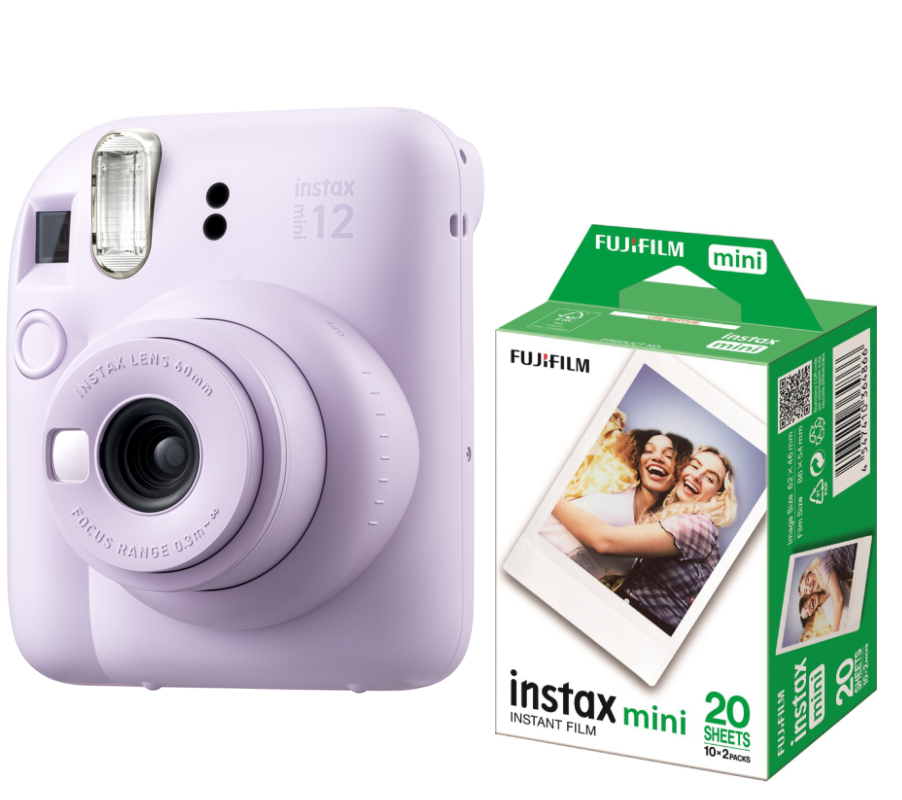 Комплект техніки Fujifilm Фотопапір + Фотокамера Fujifilm INSTAX Mini Glossy 2x10 шт. (16567828) + INSTAX MINI 12 Lilac Purple (16806133) - Фото 1
