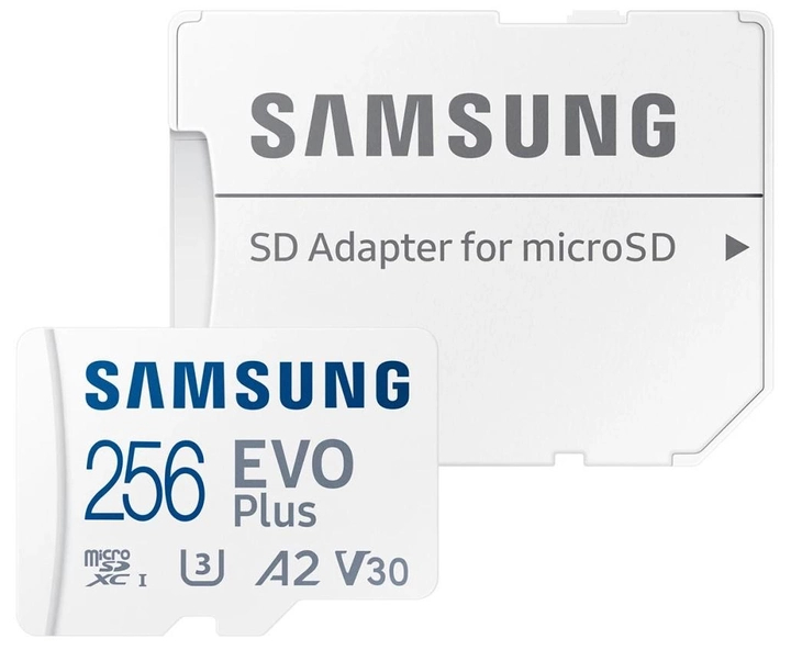 Карта памяти Samsung microSDXC 256 GB Class 10 UHS-I U3 V30 A2 EVO Plus + SD Adapter (MB-MC256KA/EU) - Фото 1