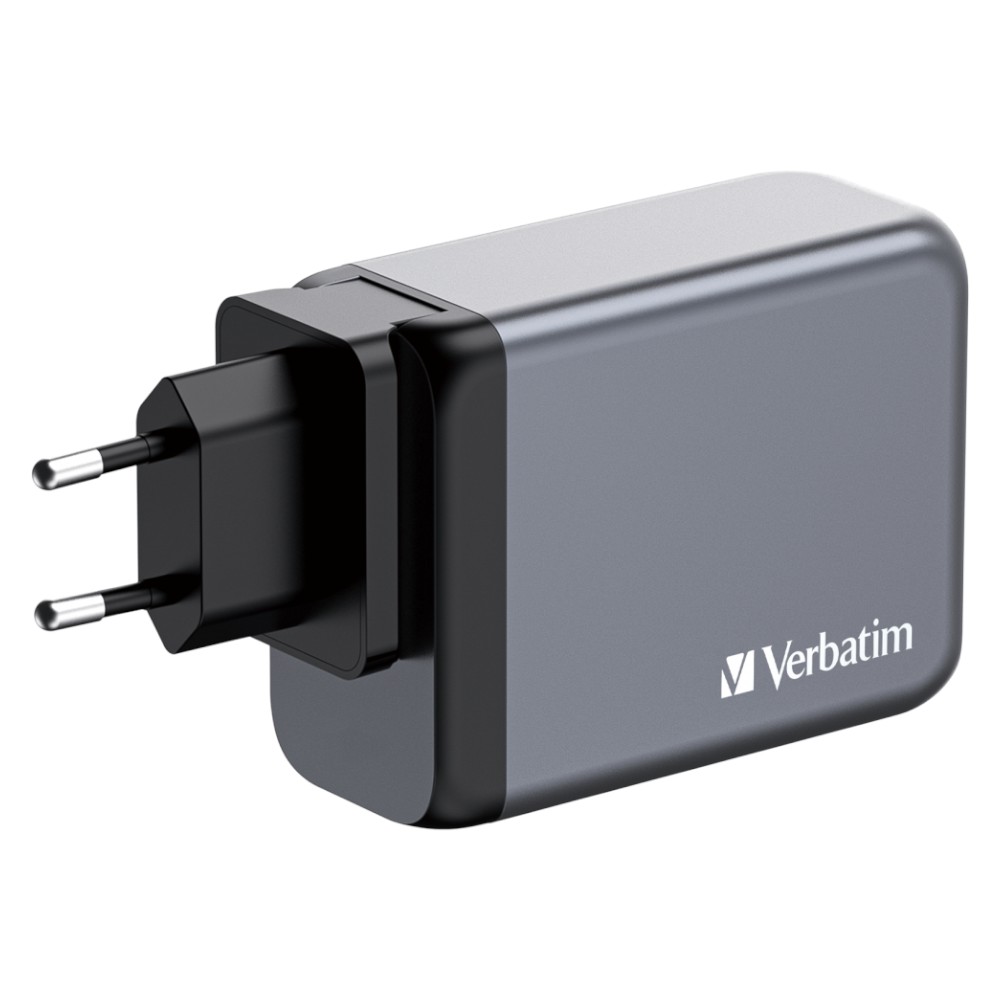 Сетевое зарядное устройство Verbatim GaN 200 Вт 2xUSB-C-100 Вт,USB-C-65 Вт /USB-A -3.0 (32204) - Фото 1