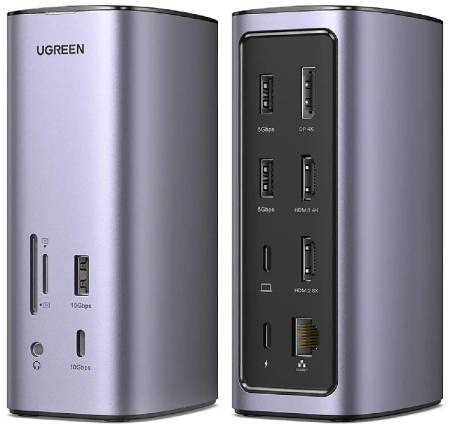 Хаб USB UGREEN CM555 12 in 1 Multifunction Docking Station Pro Gray (90325) - Фото 1