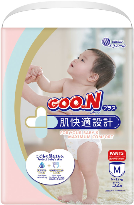 Одноразовые подгузники-трусики Goo.N Plus Размер М (6-12 кг.), 52 шт. (21001085) - Фото 1