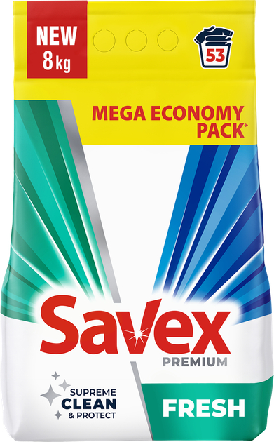 Стиральный порошок SAVEX 2in1 Fresh automat 8 кг (3800024047978) - Фото 1