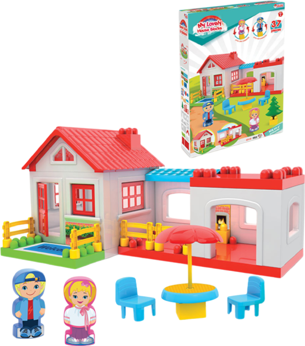 Пластиковый конструктор dede Домик 37 эл. (03135) - Фото 1