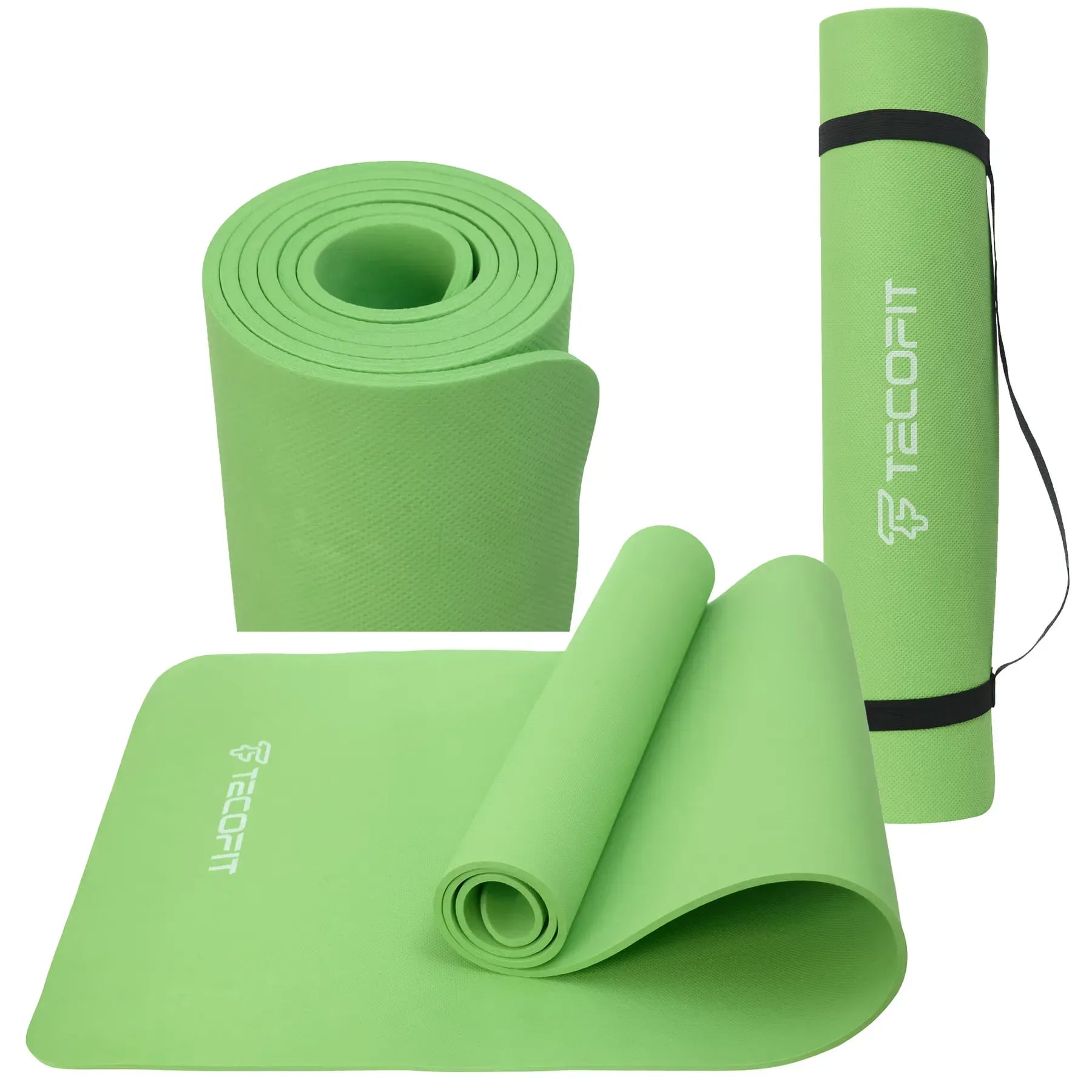 Коврик для йоги и фитнеса TECOFIT EVA Mat 173х61х6 мм Green single color (TOP240214836/3) - Фото 1