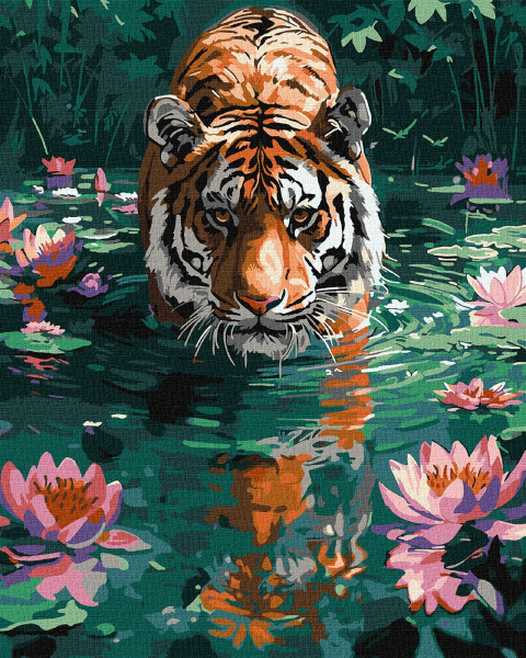 Картина по номерам Ideyka Тигр на охоте ©art_selena_ua 40х50 см (KHO6614) - Фото 1