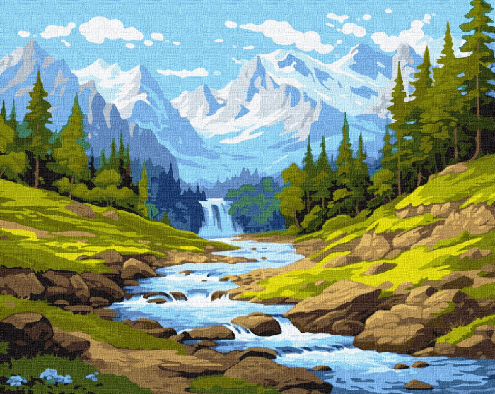 Картина по номерам Ideyka Ручей в горах ©art_selena_ua 40х50 см (KHO2899) - Фото 1