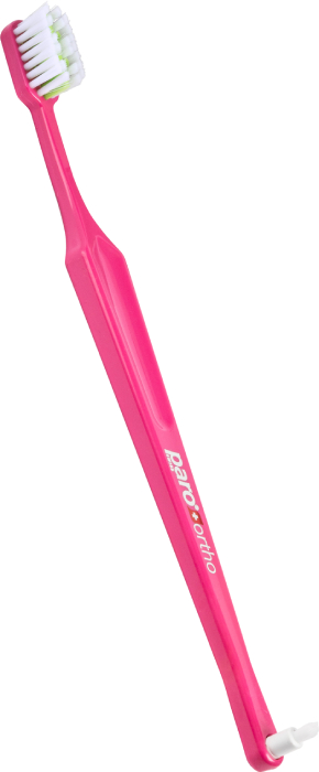 Зубная щетка мануальная детская Paro Swiss paro ORTHO BRUSH, с монопучковой насадкой, мягкая, розовая (7.747/5) - Фото 1