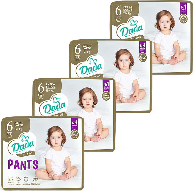 Одноразові підгузки-трусики Dada Extra Soft Розмір 6 (15+ кг.), 112 шт. (28*4 шт.) (4820174989583)