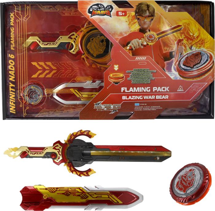 Волчок Auldey Infinity Nado VI Flaming Pack Blazing War Bear (EU654142) - Фото 1