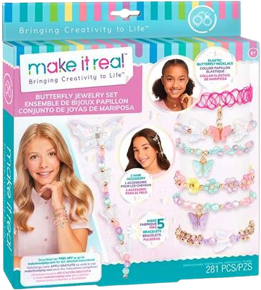 Набор для изготовления украшений Make it Real Бабочки 281 эл. (MR1323) - Фото 1