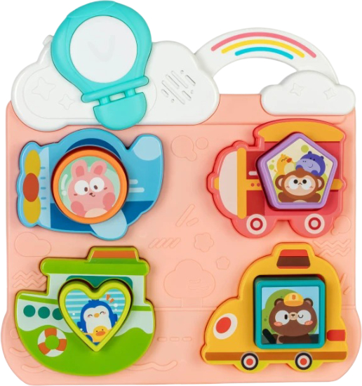 Купить Сортер Baby Team пазл (8648_транспорт розовый) - Фото 1 Сортер Baby Team пазл (8648_транспорт розовый) - Фото 1