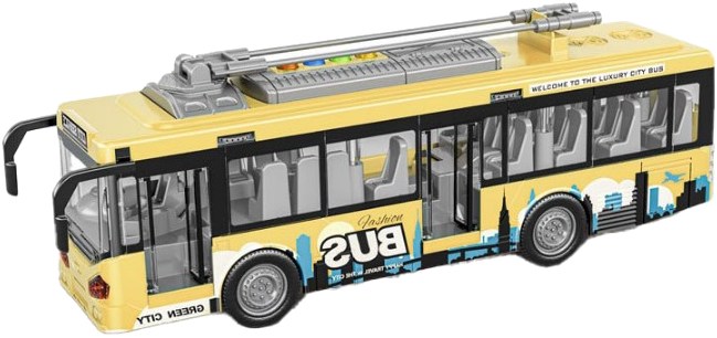 Наземная спецтехника DIY TOYS Троллейбус инерционный со светл. и муз. эф. (CJ-4007549) - Фото 1