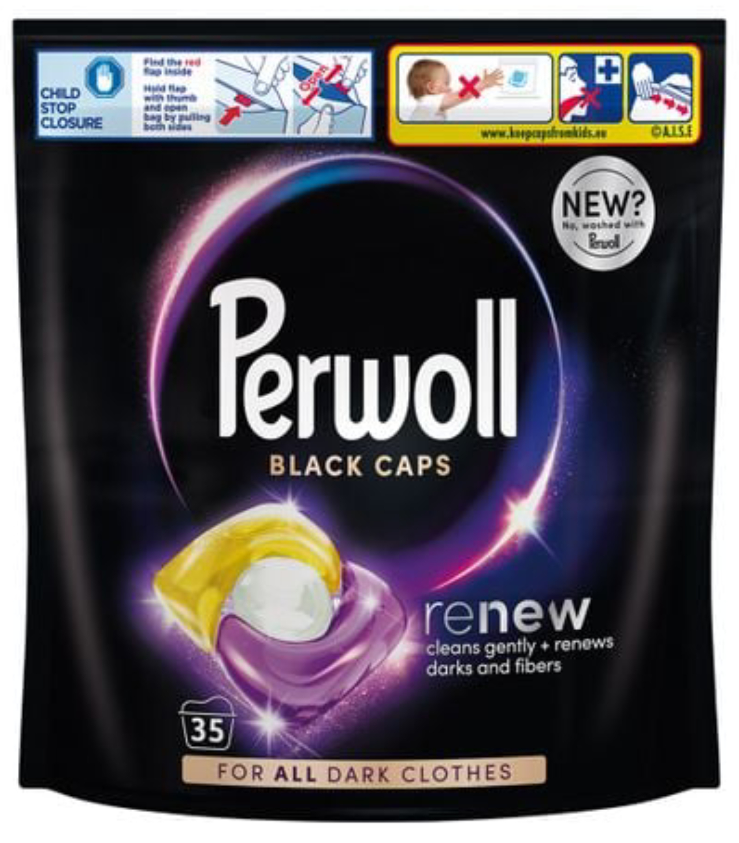 Капсулы для стирки Perwoll д/темных и черных вещей 35шт - Фото 1
