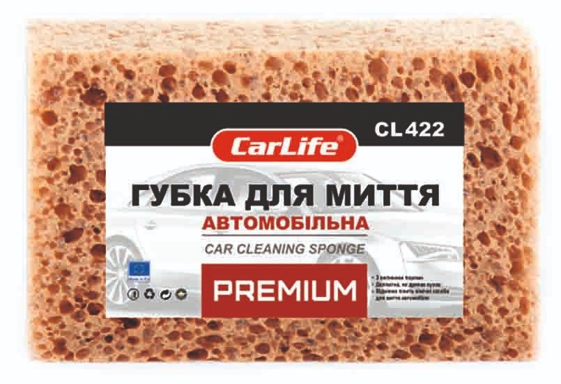 Автомобільна губка CarLife PREMIUM з великими порами, коричнева (CL-422) - Фото 1