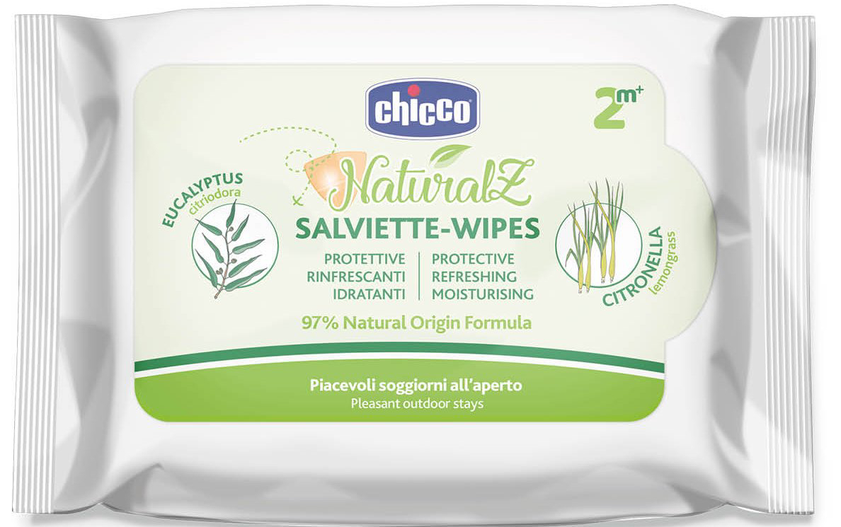 Салфетки от комаров для детей Chicco Naturalz 20 шт. (11599.00) - Фото 1