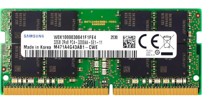 Память DDR Samsung SODIMM DDR4 32GB 3200MHz (M471A4G43BB1-CWE) купить ...