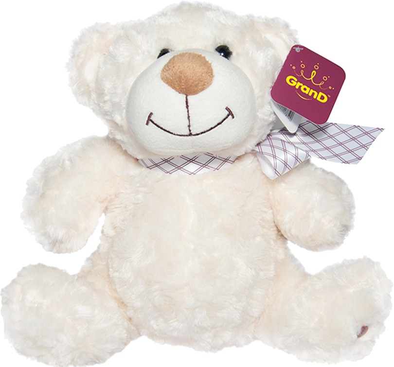 Мягкая игрушка животное Grand МЕДВЕДЬ (белый, с бантом, 33 cm) (3301GMB) - Фото 1