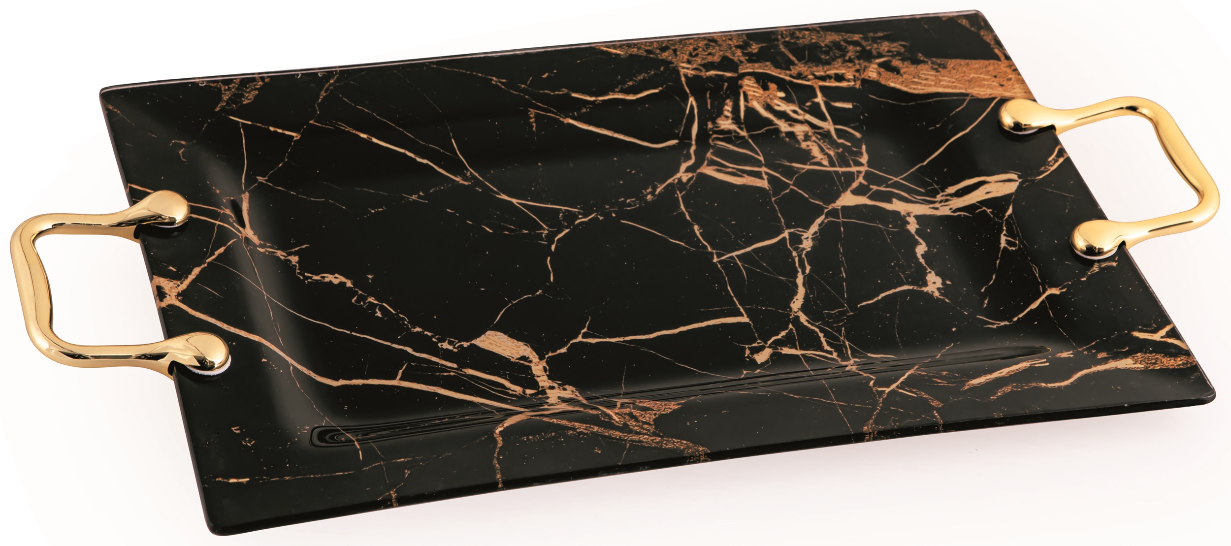 Блюдо Viva Marble Black с ручками 35х22.5 см (S3235-Z306) - Фото 1