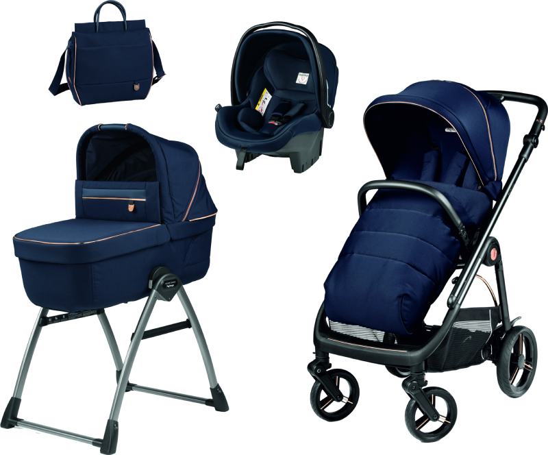 Коляска универсальная 3 в 1 Peg-Perego Veloce Blue Shine SL - Фото 1