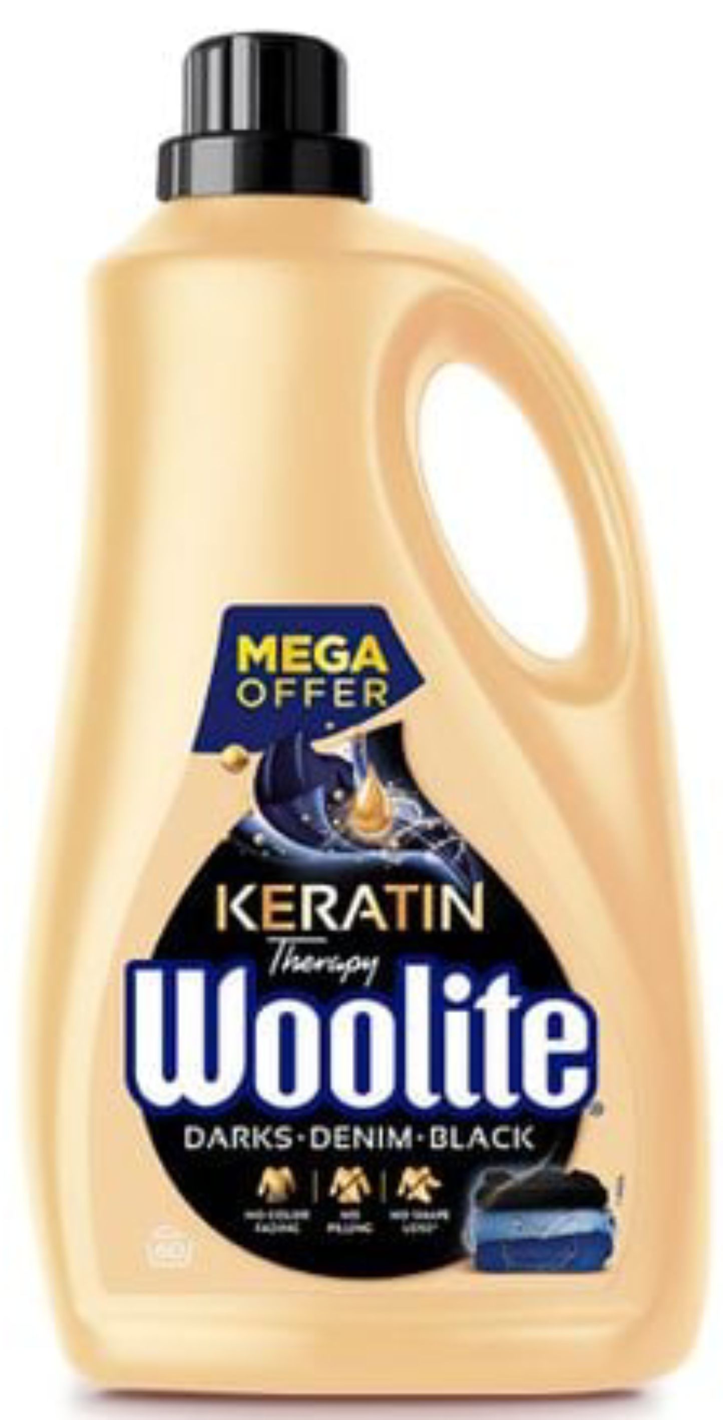 Средство для деликатной стирки Woolite д/черных и джинсовых тканей с кератином 3,6 л - Фото 1