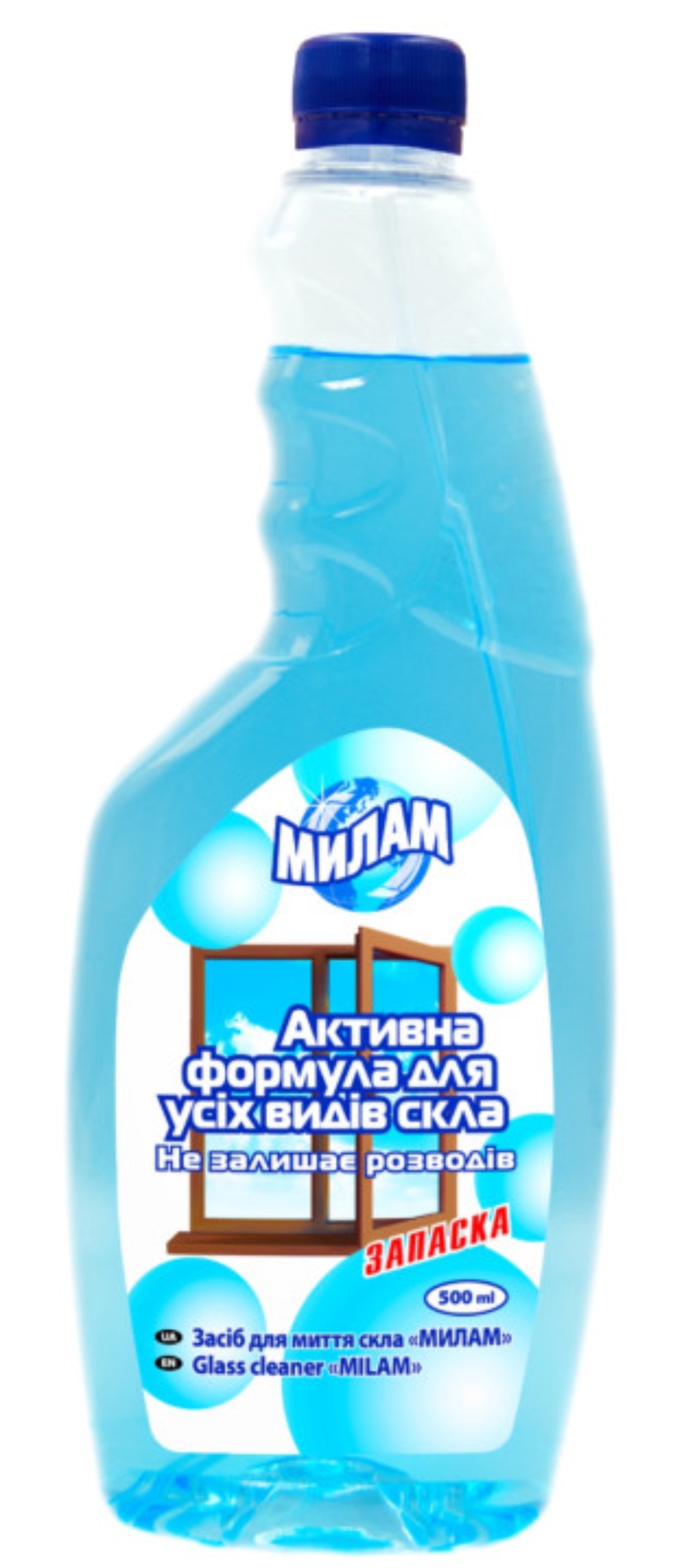 Чистящее средство для стекла Милам 0,52 л запаска (4820152290663) - Фото 1