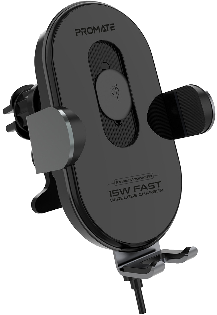 Автотримач з бездротовою зарядкою Promate Powermount-15w Black