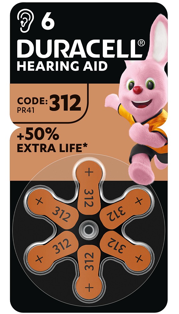 Элемент питания тип HA 312 Duracell HA 312 6 шт. (5007516/5011449) - Фото 1