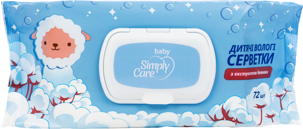 Купити Серветки вологі для дітей Simply Care 72 шт. (4823071653700) - Фото 1 Серветки вологі для дітей Simply Care 72 шт. (4823071653700) - Фото 1