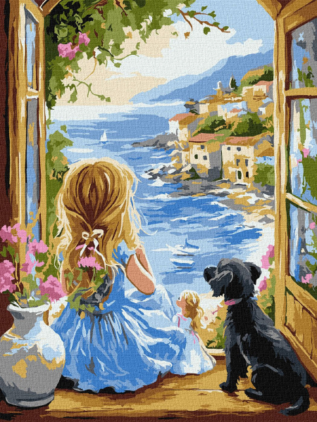 Картина по номерам Ideyka Мечтающая девочка ©art.solomiia 30х40 см (KHO8493) - Фото 1