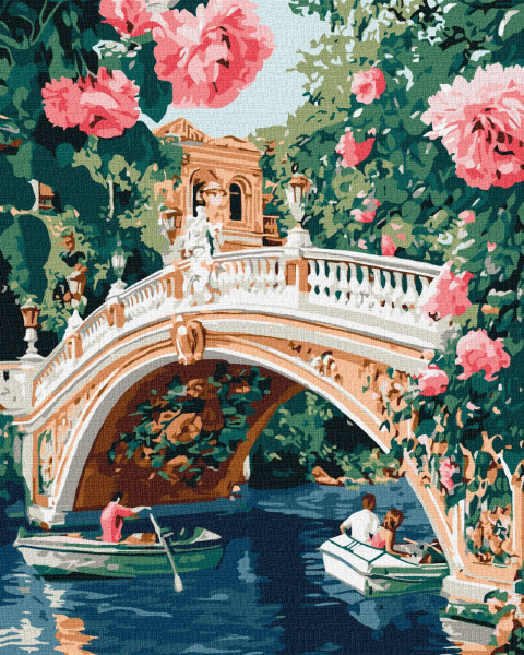 Картина по номерам Ideyka Мост и цветы ©art_selena_ua 40х50 см (KHO3664) - Фото 1