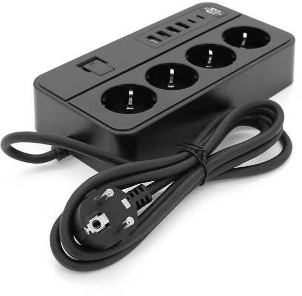 Сетевой фильтр Voltronic G13 4 Socket+4 USB 3,2А+2 Type-C 2m (33574) - Фото 1