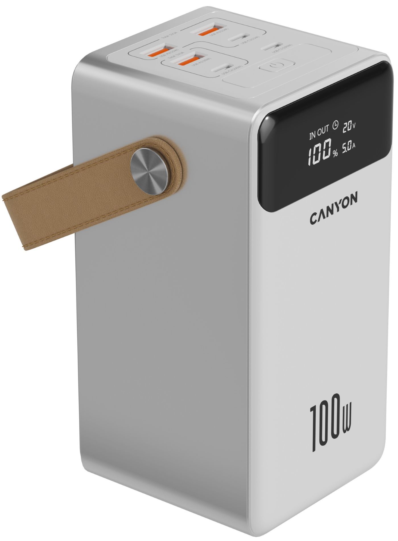 Батарея мобильная Canyon OnPower 610 metal 60000 mAh PD100W White (CNS-CPB610W) - Фото 1