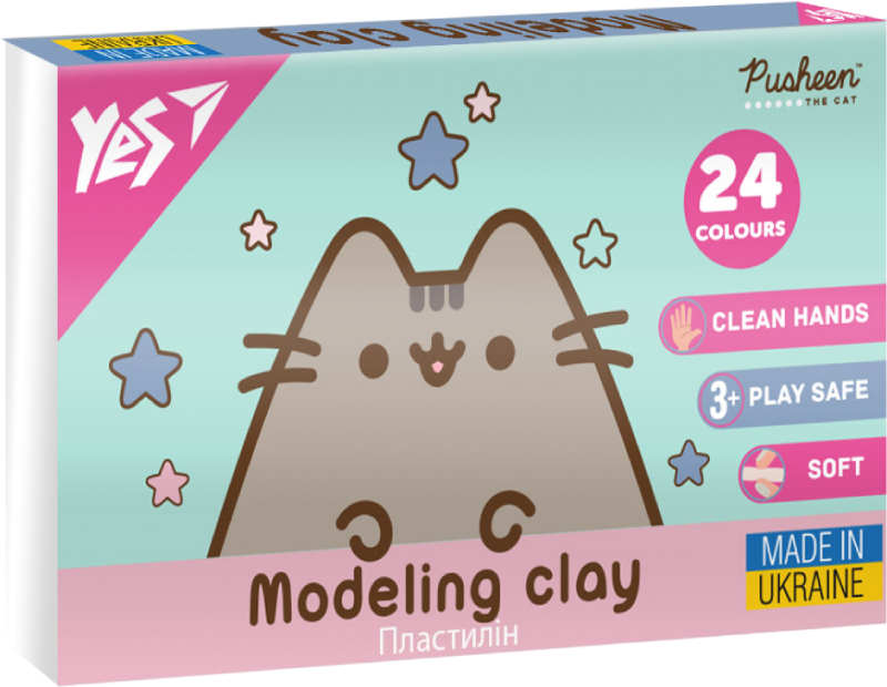 Пластилин классический YES Pusheen 24  цв. 480 г (540685) - Фото 1