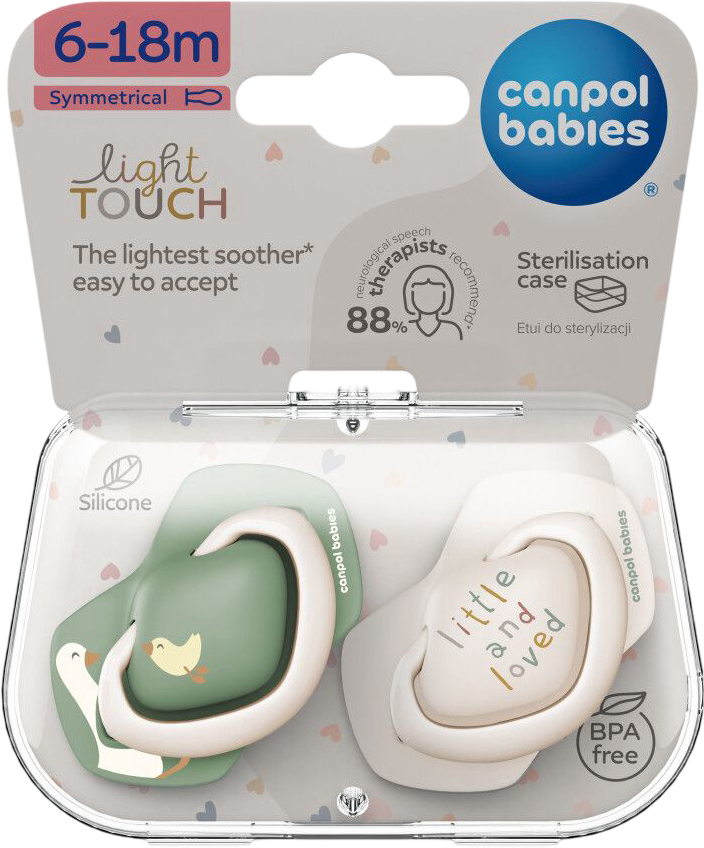 Симметричная пустышка Canpol babies Гуси 6-18 мес 2 шт. (22/668) - Фото 1