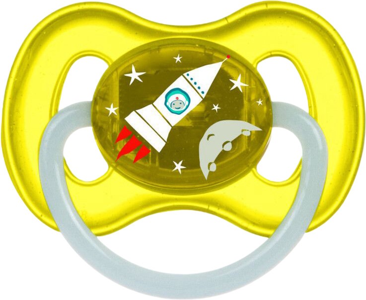 Кругла пустушка Canpol babies Space 6-18 міс жовта (23/222_yel_new) - Фото 1