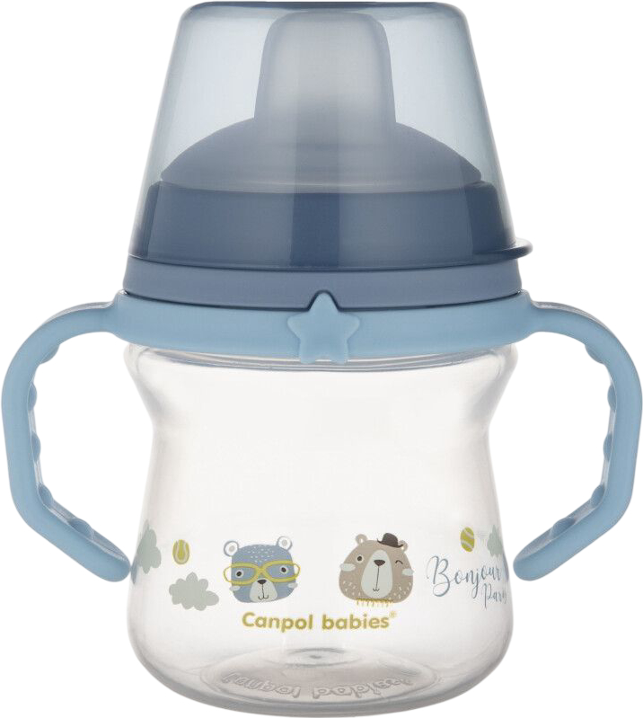 Поильник-непроливайка детский Canpol babies BONJOUR PARIS 150 мл голубая (56/612_blu) - Фото 1