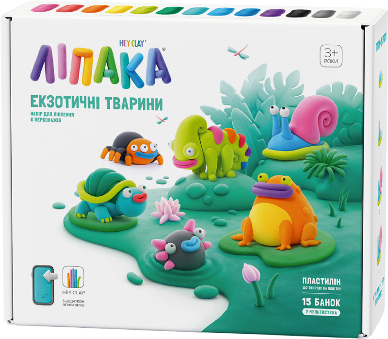 Масса для лепки Ліпака Экзотические животные (15025-UA01) - Фото 1
