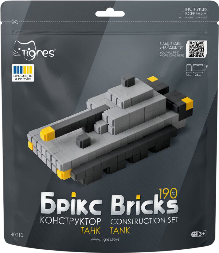 Пластиковый конструктор Tigres Брикс танк 190 эл. (40010) - Фото 1