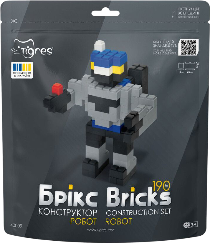 Пластиковый конструктор Tigres Брикс робот 190 эл. (40009) - Фото 1