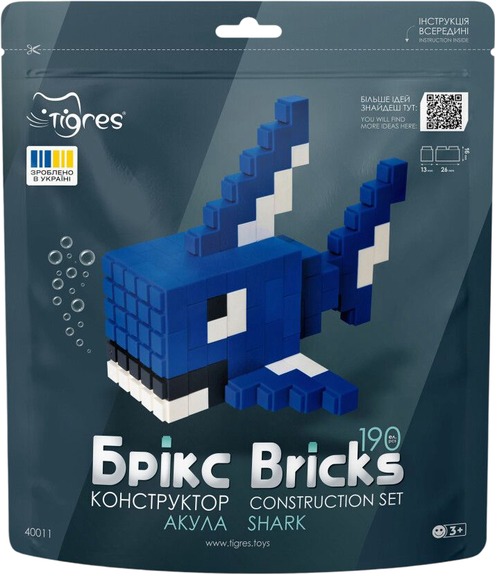 Пластиковый конструктор Tigres Брикс акула 190 эл. (40011) - Фото 1