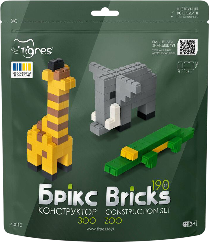 Пластиковый конструктор Tigres Брикс зоо 190 эл. (40012) - Фото 1