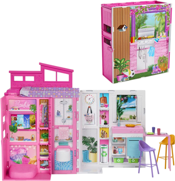 Меблі і будиночки для ляльки Barbie двоповерховий (HRJ76) - Фото 1