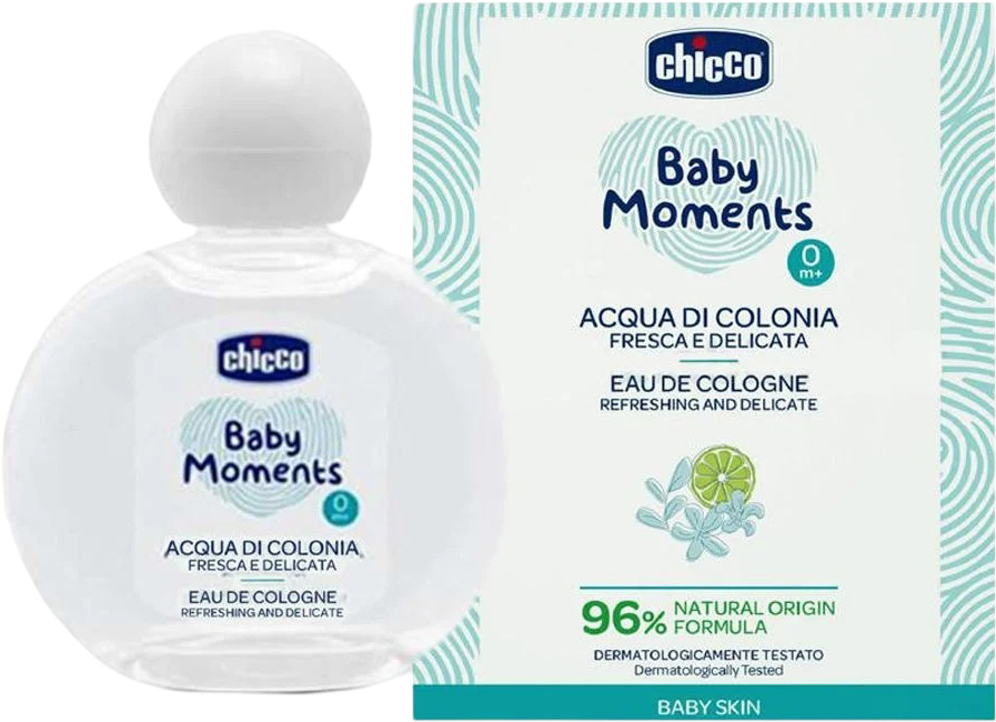 Набір косметики Chicco Одеколон дитячий освіжаючий Baby Moments 100 мл (10599.00) - Фото 1