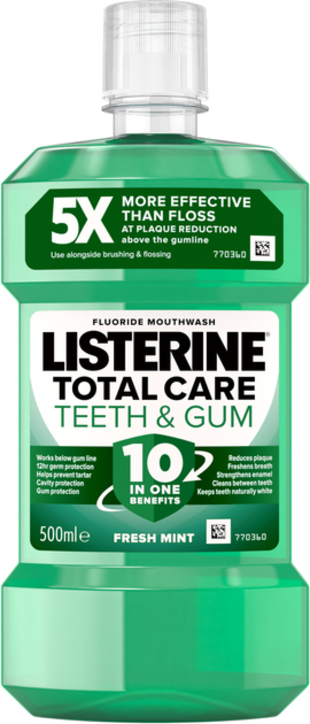 Ополаскиватель для полости рта Listerine Защита от кариеса 500 мл (5010123714383) - Фото 1