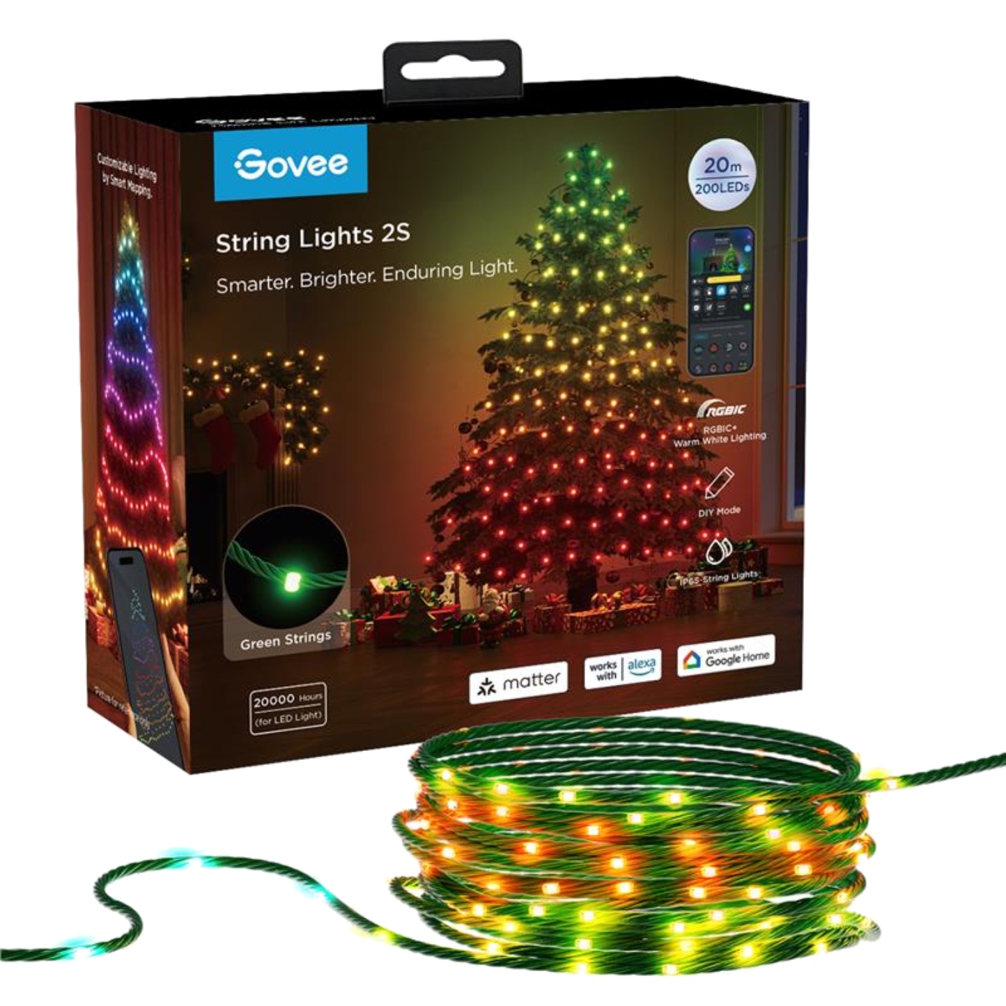 Гирлянда линейная Govee H80C4 Christmas String Lights 2 (H80C4C41) - Фото 1