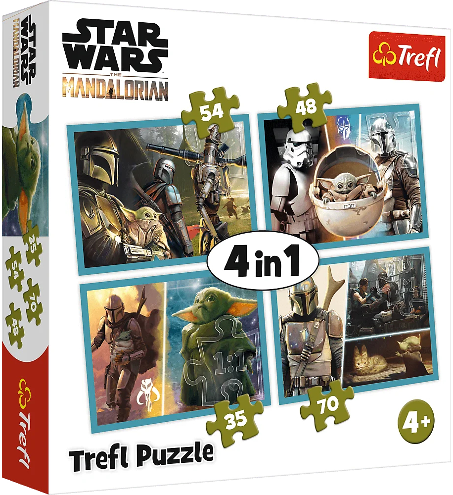 Пазли (3-4 роки) Trefl 4в1 Star Wars Мандалорець (5900511343977) - Фото 1