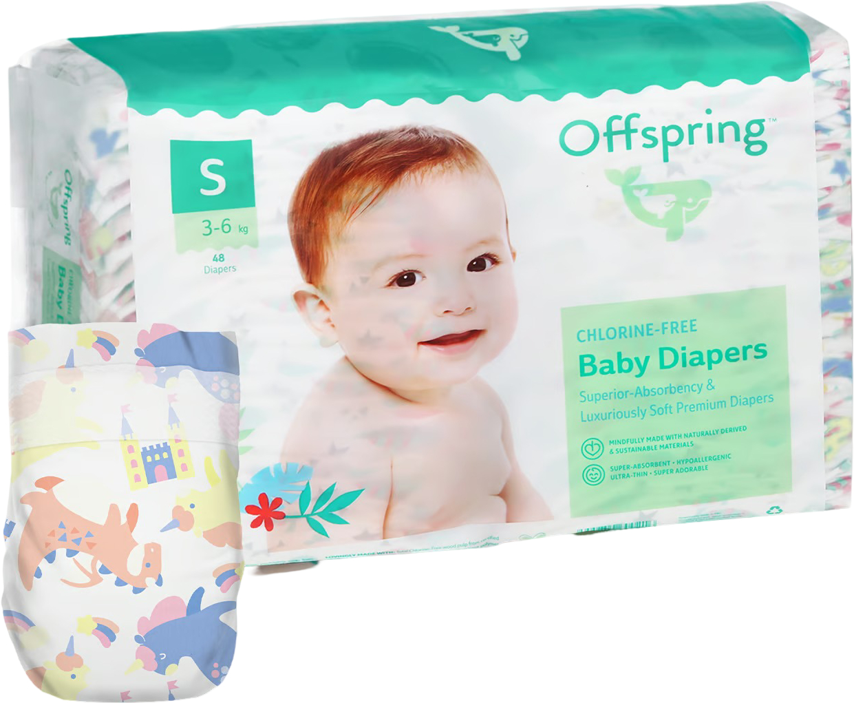 Купить Одноразовые подгузники Offspring размер S 3-6 кг 48 шт. Сказочный мир (DP-OI-FAT-S48P-FRT) - Фото 1 Одноразовые подгузники Offspring размер S 3-6 кг 48 шт. Сказочный мир (DP-OI-FAT-S48P-FRT) - Фото 1